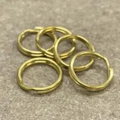 5点セット 真鍮製二重リング 直径12mm キーホルダー