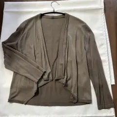 ブラウン カーディガン 長袖 オープンフロントのサムネイル