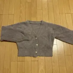 GRLラベンダーVネック ジャギーカーディガン