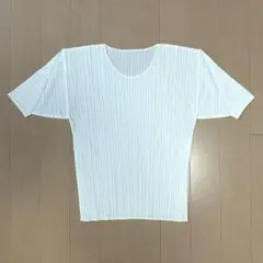 プリーツプリーズ イッセイミヤケ 半袖カットソー パンチング 白