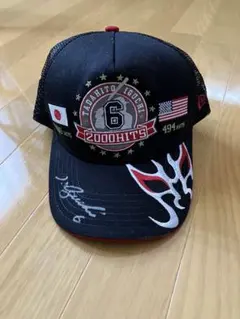 井口資仁 直筆サイン2000本ヒット達成記念キャップ帽子ニューエラNEW 