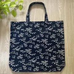 剣道　弓道　道着入れ　藍染風　千鳥生地　ハンドメイド　和柄　トートバッグ