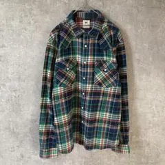 Lee リー　チェックネルシャツ　パールボタン　グリーン系　XLサイズ 長袖