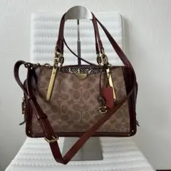 美品✨️コーチ 2way ショルダーバッグ チェーン パーカー 花柄 レザー 