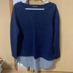 ネイビー 長袖 トップス Mサイズ