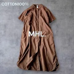 MHL. エムエイチエル　バンドカラー　シャツ　ワンピース 　コットン