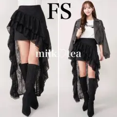 新品タグ付 ダーリッチ イレヘムレースフリルスカート FSサイズ ブラックのサムネイル