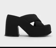 CHARLES & KEITH プラットフォームミュール 24cm ブラックのサムネイル