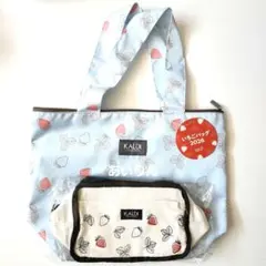 【限定品】KALDI　カルディ　いちご柄　トートバッグ 　保冷バック　セット