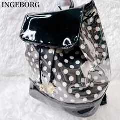 INGEBORG インゲボルグ リュック カメリア ドット ビニール 黒のサムネイル