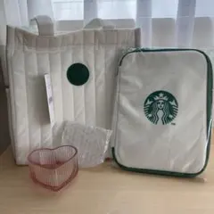 スタバ　2024 トートバッグ　マルチケース　ハートキャニスター