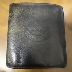 EMPORIO ARMANI 二つ折り財布 ブラック レザーのサムネイル