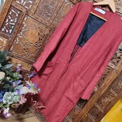 ZARAゆったりサイズリネンレッドジャケット