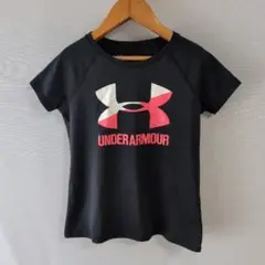 大特価 アンダーアーマー 140 半袖 Tシャツ 黒 ピンク サッカー 野球