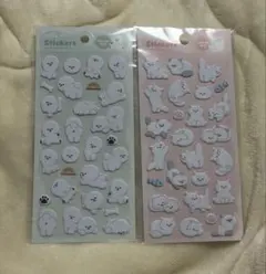 犬猫シール2点セット ふわふわ加工