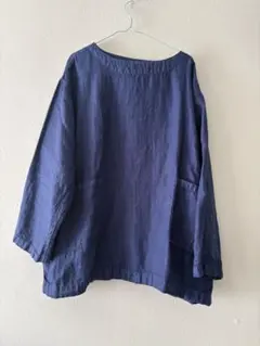 アーメン　ARMEN リネン　プルオーバー　ブルー