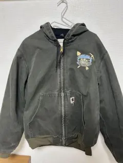 希少企業ロゴ　carhartt カーハート アクティブジャケット カーキ　XL