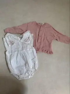 プティマイン　カーディガン　ロンパース　2枚セット　80cm表記　75cm相当