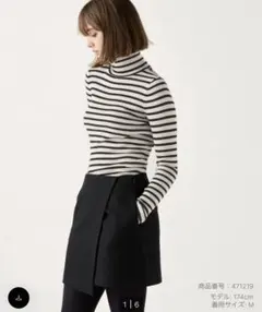ひ*♪様 【UNIQLO】メリノリブタートルネックセーター　オフホワイト　M