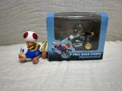 マリオカート プルバックカ　フィギュア　ルイージ　キノピオ