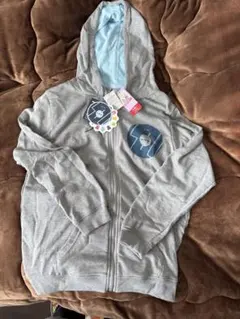 歌い手SOU フード付きグレーのジップアップパーカー LL