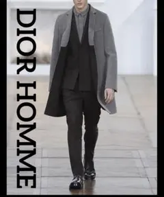 【美品】クリスチャンディオール チェスターコート グレー 2025年最新】Dior Homme メンズ チェスターコートの人気アイテム