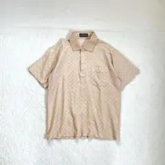 【4/30までの出品】 半袖ポロシャツ チェック柄 ベージュ ゴルフ きれいめ