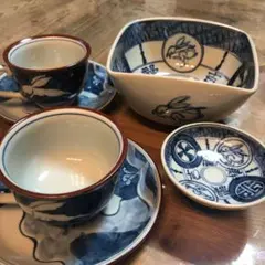 有田焼　陶祥窯　セット　兎　コーヒカップ　大鉢　脚付き小鉢