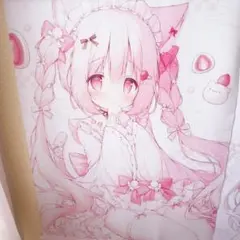 桃豆こまもち 桃寝ちのい 布ポスター♡タペストリー 量産型 萌え