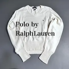 Polo by RalphLauren アイボリー　ニットS Vネック　コットン