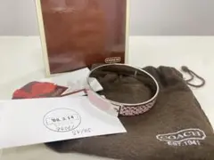 コーチ バングル シグネチャー ブレスレット 94061 ピンク シルバー