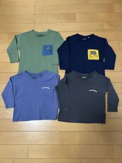 長袖　カットソー Tシャツ4点まとめ売り　80 男の子　カーキ　ブルー
