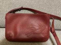 ロンシャン　Longchamp ショルダーバッグ　レッド系レザー