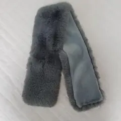 グレー ファー付きマフラー