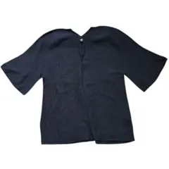 ユニクロ UNIQLO 黒 ブラック Vネック 半袖ニット S