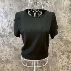 ✨クードシャンス✨ニットセーター♡切り替えリブ袖♡ツイスト♡ブラック(34)