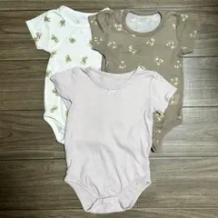 ベビー肌着3点セット 90cm ロンパース くま 半袖 夏服