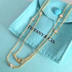 極美品 オールドティファニー バイザヤード 3P ダイヤ ネックレス k18 極美品 オールドティファニー バイザヤード 3P ダイヤ ネックレス k18