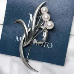 【美品 最高級】ミキモト ブローチ パール フォーマル 3珠 皇室御用達