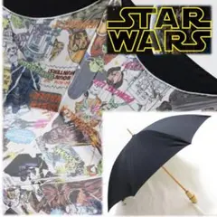 《スターウォーズ》新品 アメコミ風プリント ダースベイダー持ち手 晴雨兼用長傘