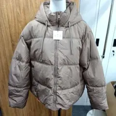 YM260219 ZARA フード付き ダウンジャケット ベージュ