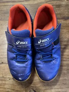asics JUNIOLE サッカーシューズ 青/オレンジ 21.5cm