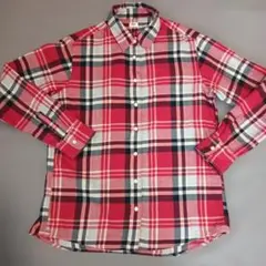 チェック柄コットン長袖シャツ