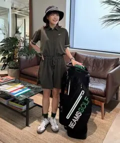 ★美品★BEAMS　GOLF　ストレッチ 袖ロゴ オールインワン　サイズ　M