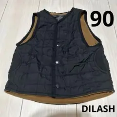 ベビーベスト ブラック フリース裏地　90