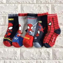 スパイダーマン MARVEL キッズ靴下 5足セット 新品 19-21cm位