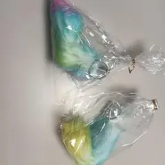 カラフルファーキーホルダー2個セット