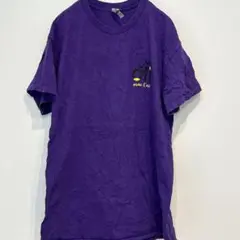 【US古着】GILDAN 企業ロゴ プリントTシャツ 背面グラフィック 紫 M