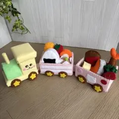 フェルトおままごと お子さまランチ　汽車型　ハンドメイド 知育玩具