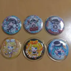 キャラクターイラスト 缶バッジ 6個セット（初音ミク　鏡音リン　雪ミク）